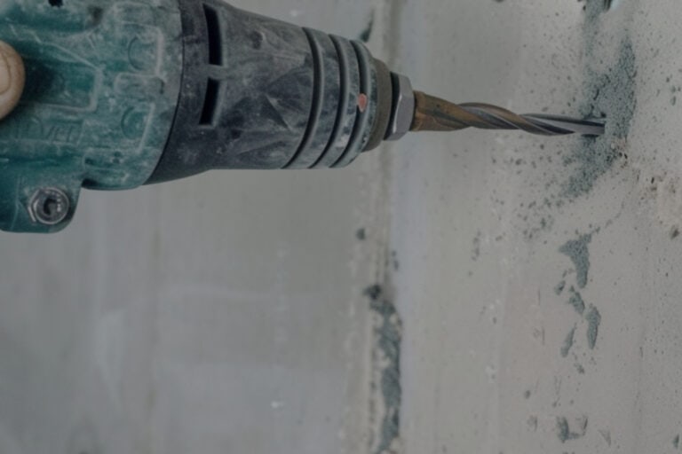 Drilling a Hole Into The Concrete Wall