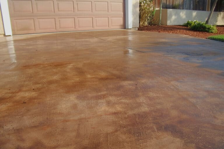 Acid-Washed Stained Concrete Driveway