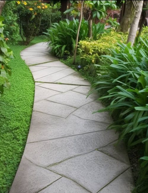 concrete garden pathway - joliet concrete solutions